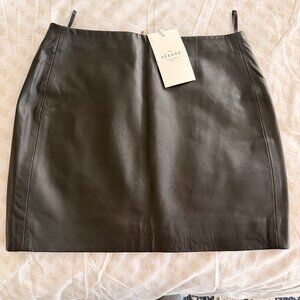 Sezane Jupe Harlow Noir Leather Mini Skirt FR 38 US 6 NWT